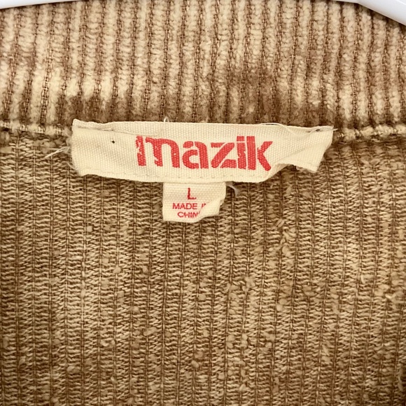 Mazik Army style Womens Corduroy Jacket Button down Aztec Print Sz L - Picture 6 of 11